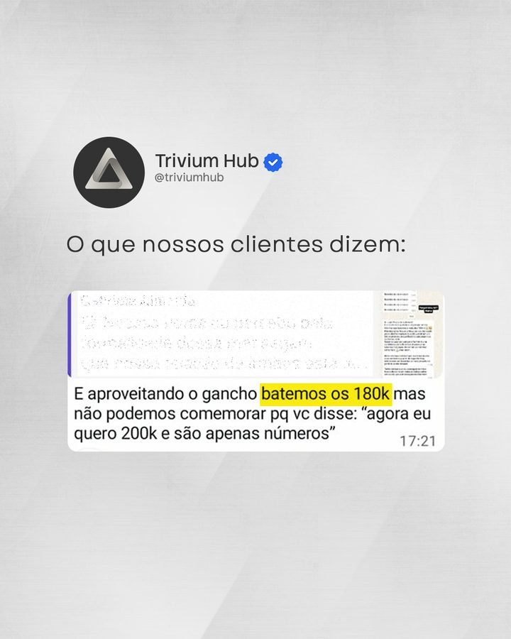 Print de conversa no WhatsApp: cliente conta que o negócio bateu os 180 mil no mês